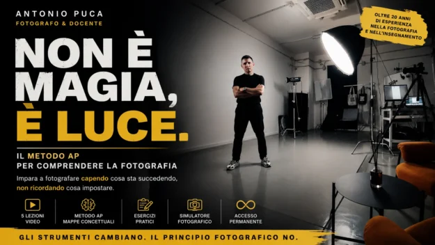 Copertina Corso – Non è Magia, è Luce – Antonio Puca – Il metodo per capire la fotografia